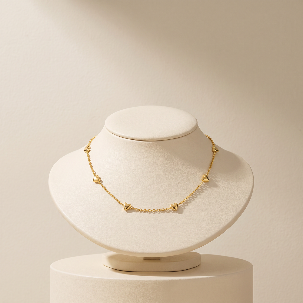 Gold Heart Necklace - S925