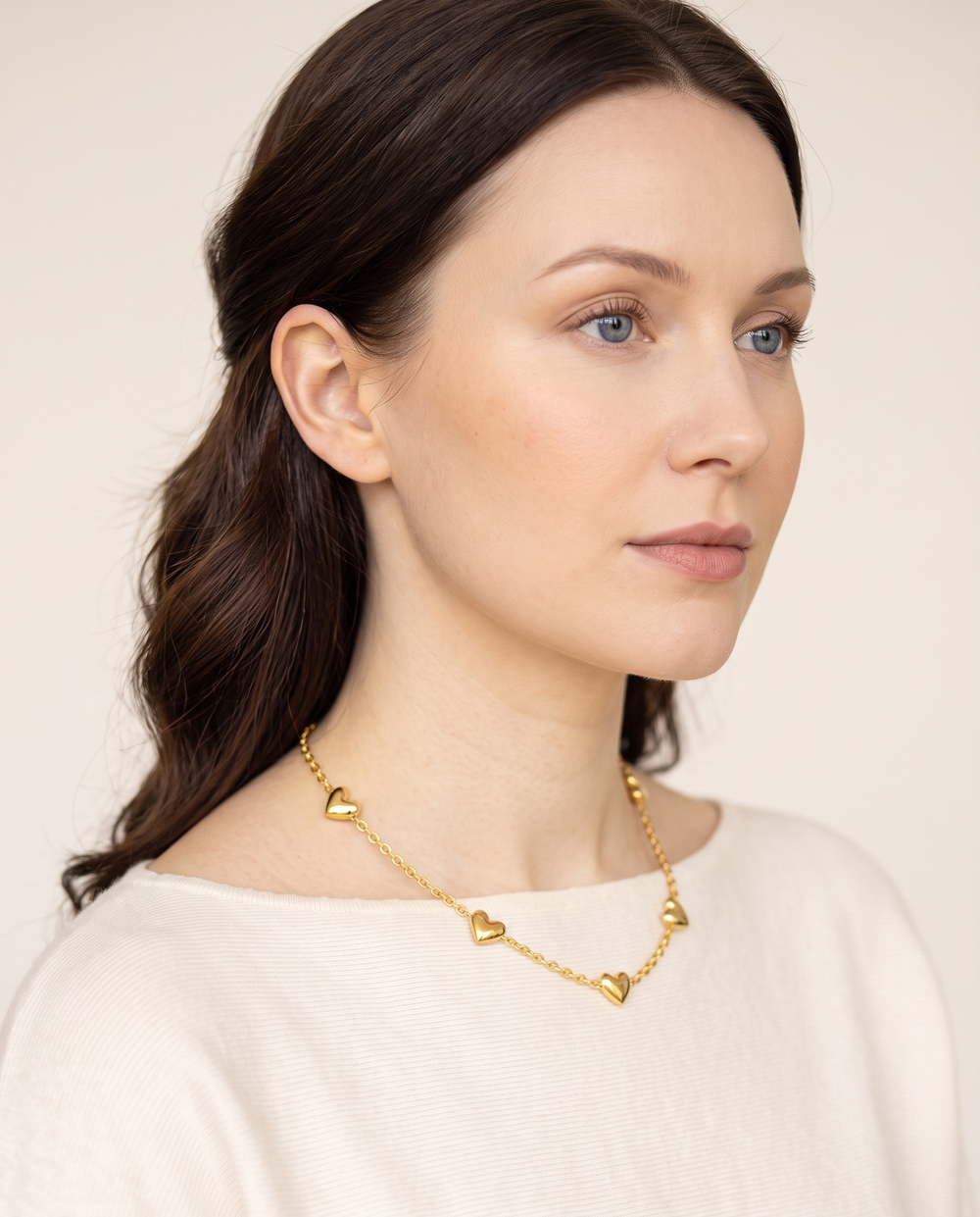 Gold Heart Necklace - S925